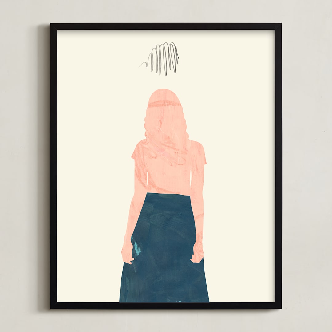 "From Where I Stand" - Art Print in Indigo by Field and Sky - Framed