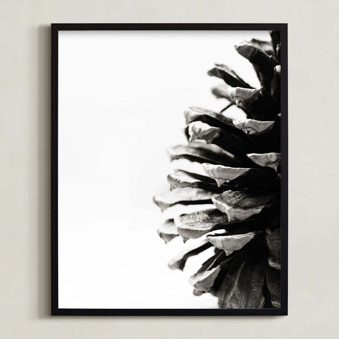 "Pine Cone" - Art Print in grey by Alexis Arnold - Framed