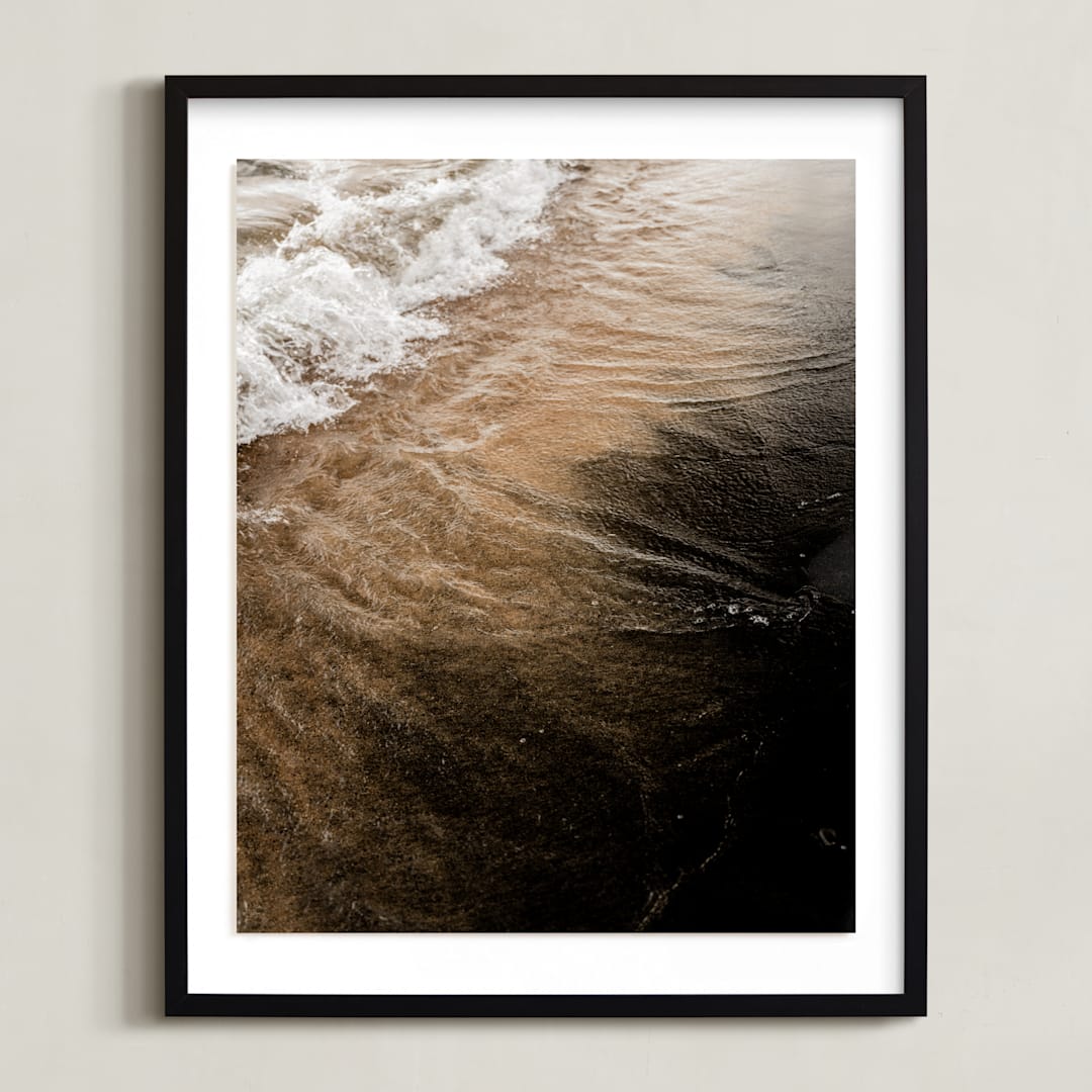 "Black Sand I" - Art Print in Onyx by Karly Rose Sahr - Framed