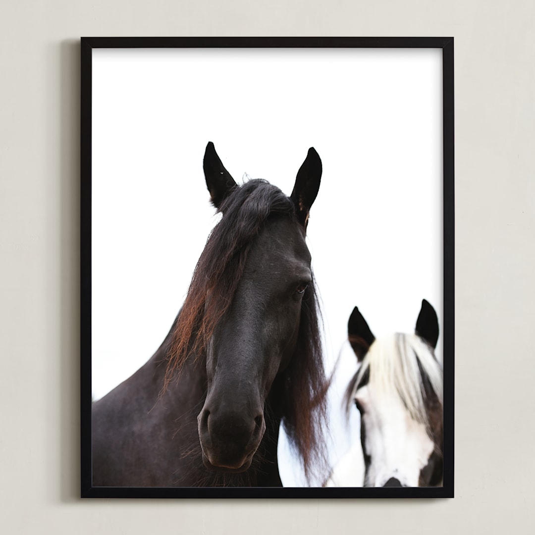 "Heathcliff + Lockwood" - Art Print in Black White by Amy Carroll - Framed
