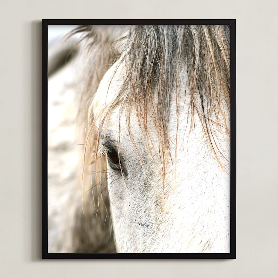 "Wild Horse Eye" - Art Print in Cafe Cream by Michelle Detering - Framed