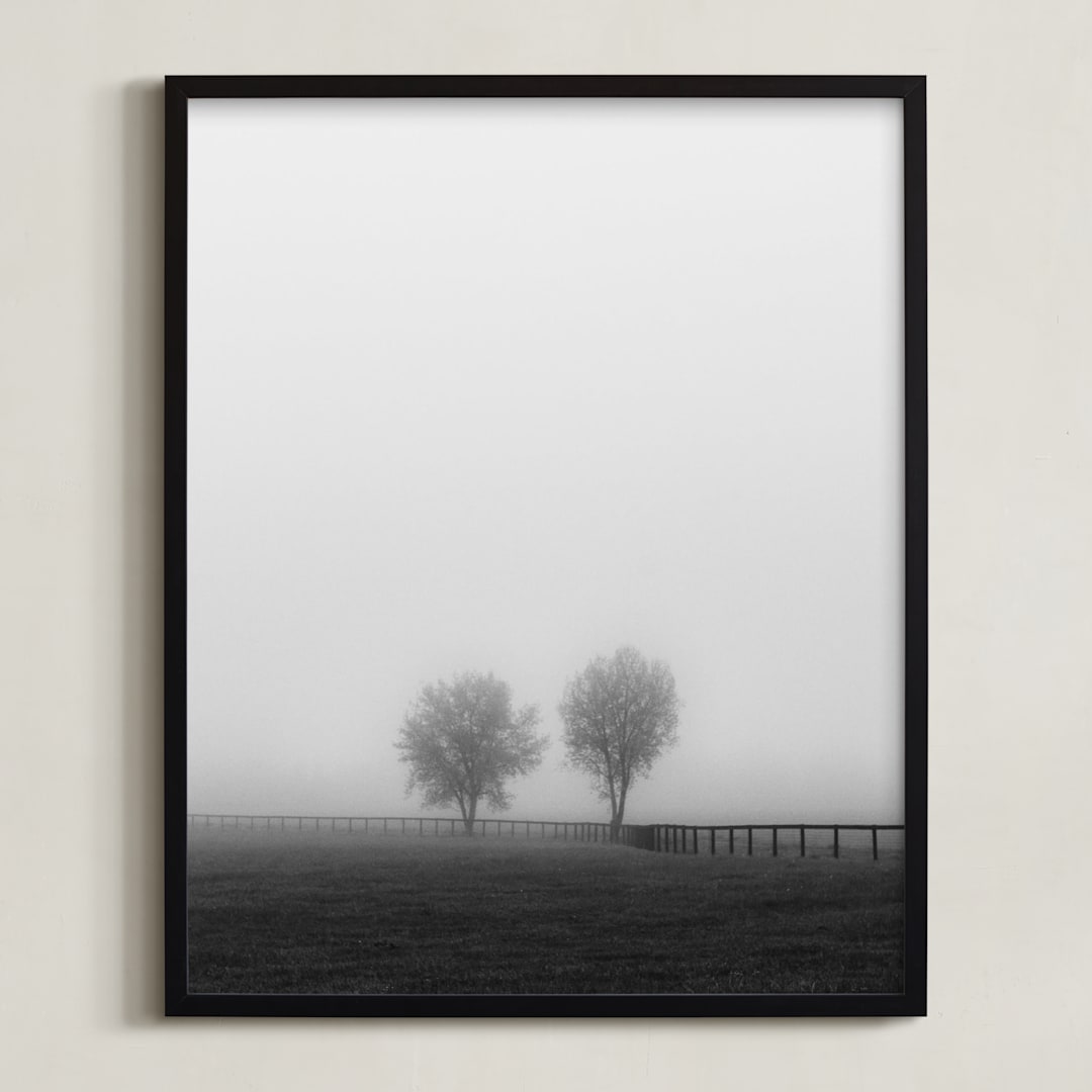 "Couple in the Fog" - Art Print in Morning Grey by Gabrial Reising - Framed