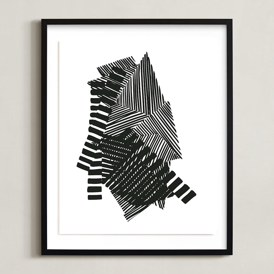 "Layers" - Art Print in Black and White by Jaime Derringer - Framed