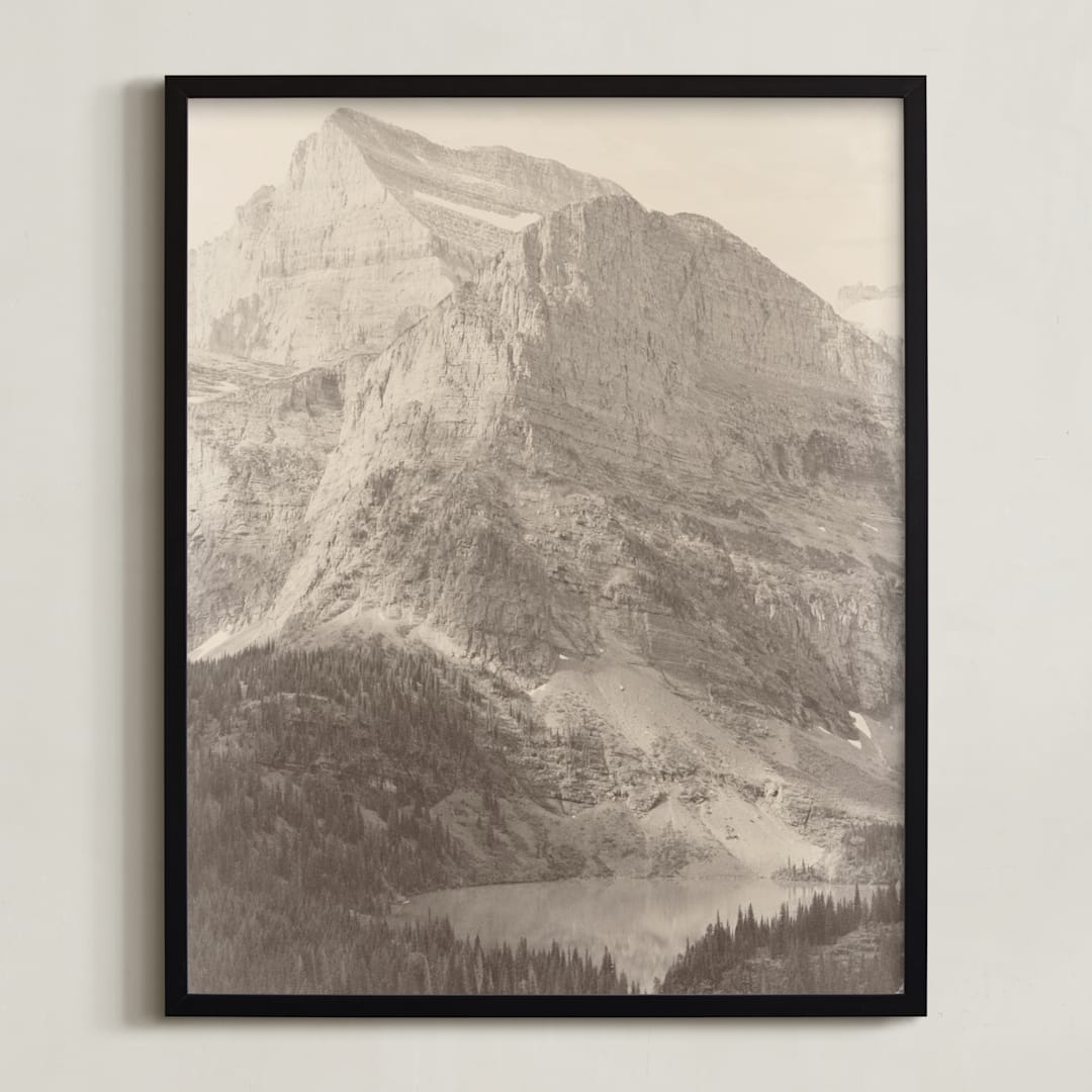 "Glacier National Park" - Art Print in Sepia by Brooke Chandler - Framed