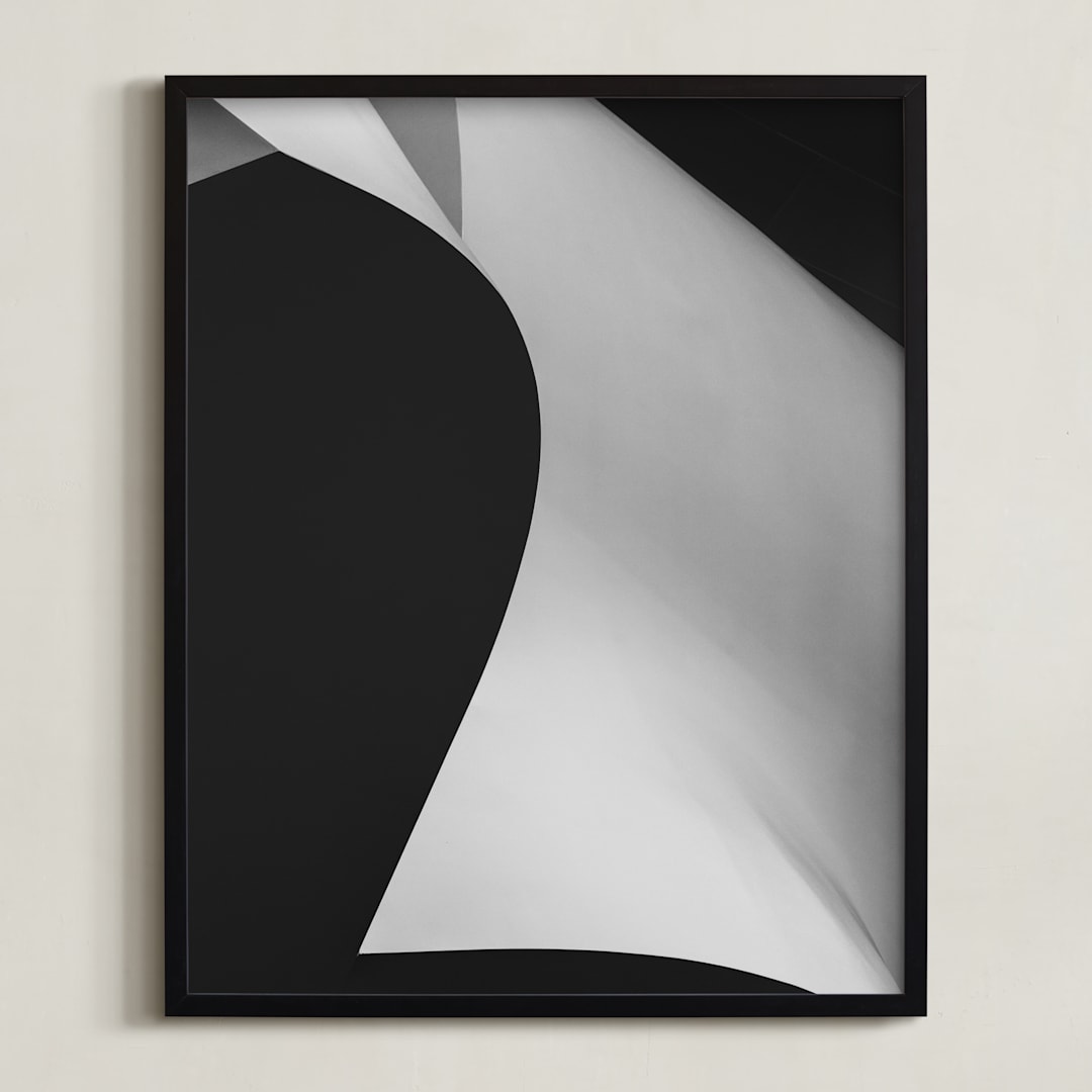 "Swept Away I" - Art Print in Black & white by Angie McMonigal - Framed