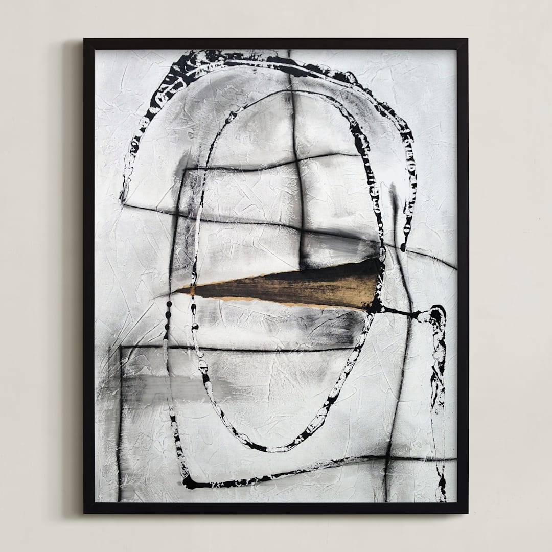 "Synthesis" - Art Print in Noir by Misty Hughes - Framed