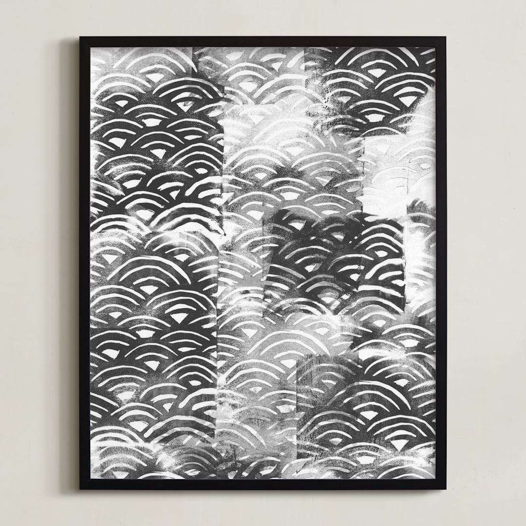"PEEK" - Art Print in Black and White by Emine Ortega - Framed