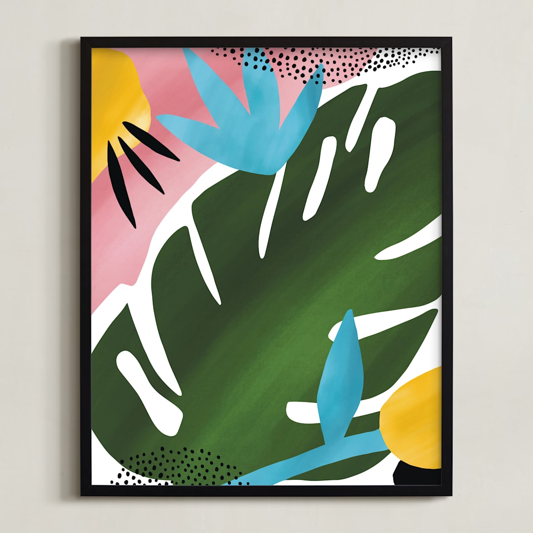 "Tropical Palm" - Art Print in Emerald by Jessica Corliss - Framed
