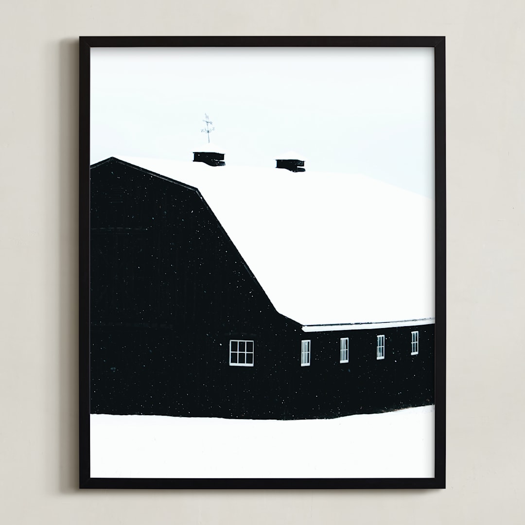 "River Stix" - Art Print in Snow by Robin Ott - Framed