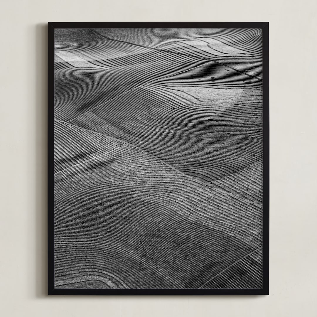 "Steps of lights #1" - Art Print in soft black by Van Tsao - Framed