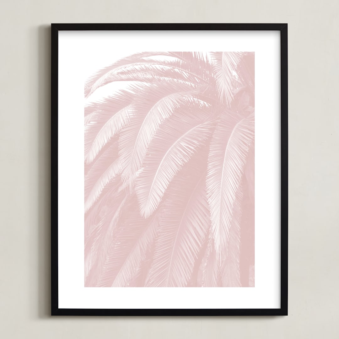 "Soft Palm Top" - Art Print in blush pink by Owl and Toad - Framed