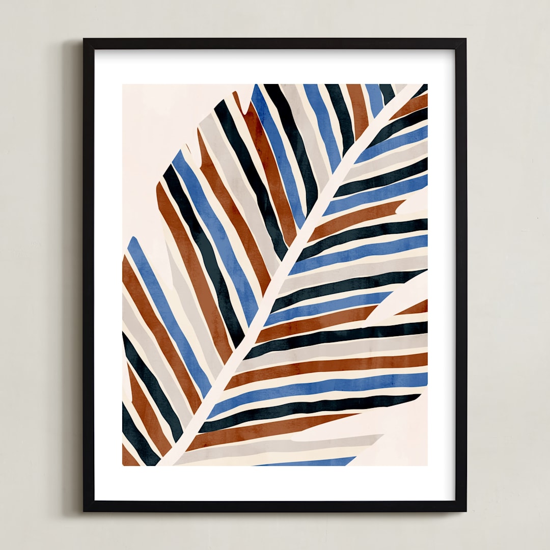 "Abstract Palm Leaf" - Art Print in Cinnamon by Iveta Angelova - Framed