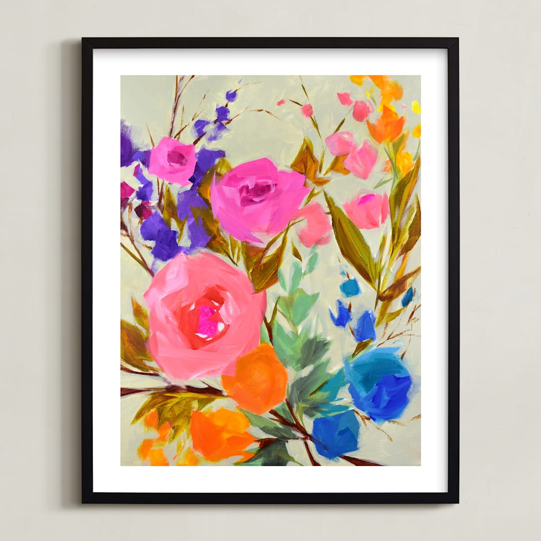 "Fancy Free" - Art Print in Rainbow by Jess Franks - Framed