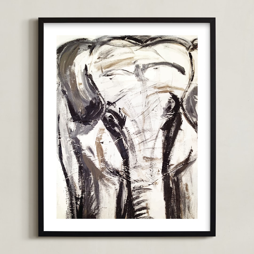 "In the Room II" - Art Print in Elephant Grey by Holly Royval - Framed
