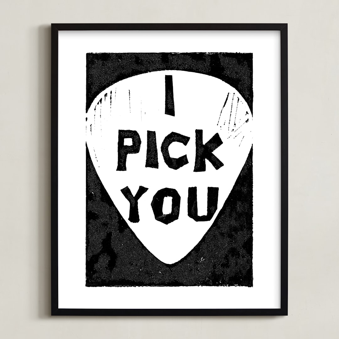 "I Pick You" - Art Print in Jet Black by Jennifer Matlock - Framed