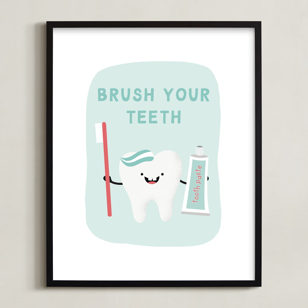 "Fresh & Clean" - Art Print in Mint by Annie Holmquist - Framed