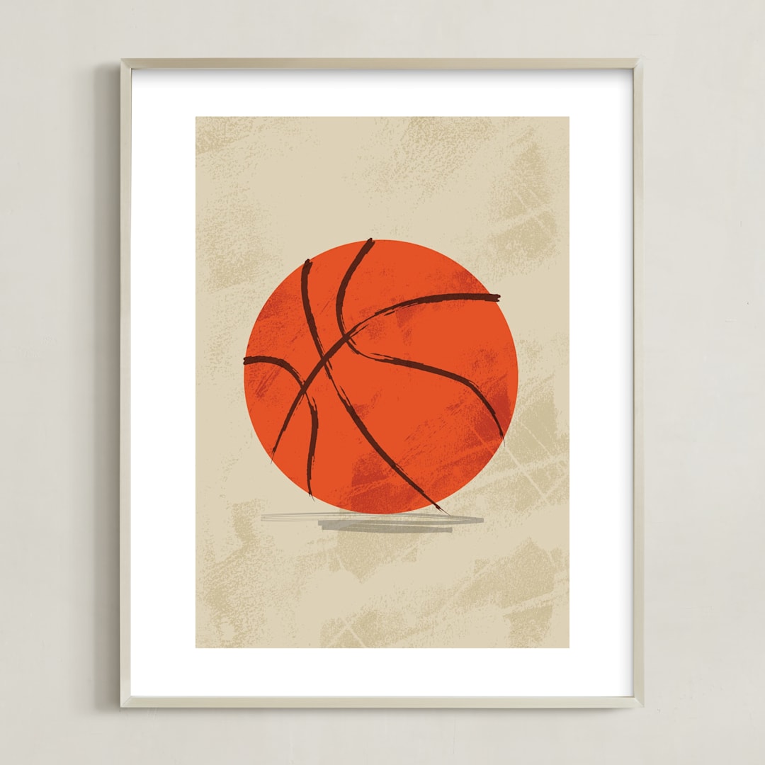 "Let us play basketball" - Art Print in Indoor Court by Susanne Kasielke - Framed
