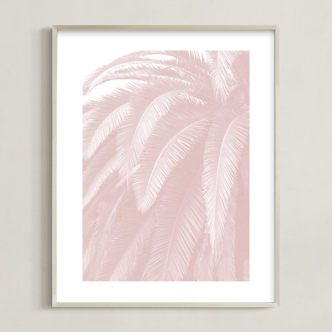 "Soft Palm Top" - Art Print in blush pink by Owl and Toad - Framed