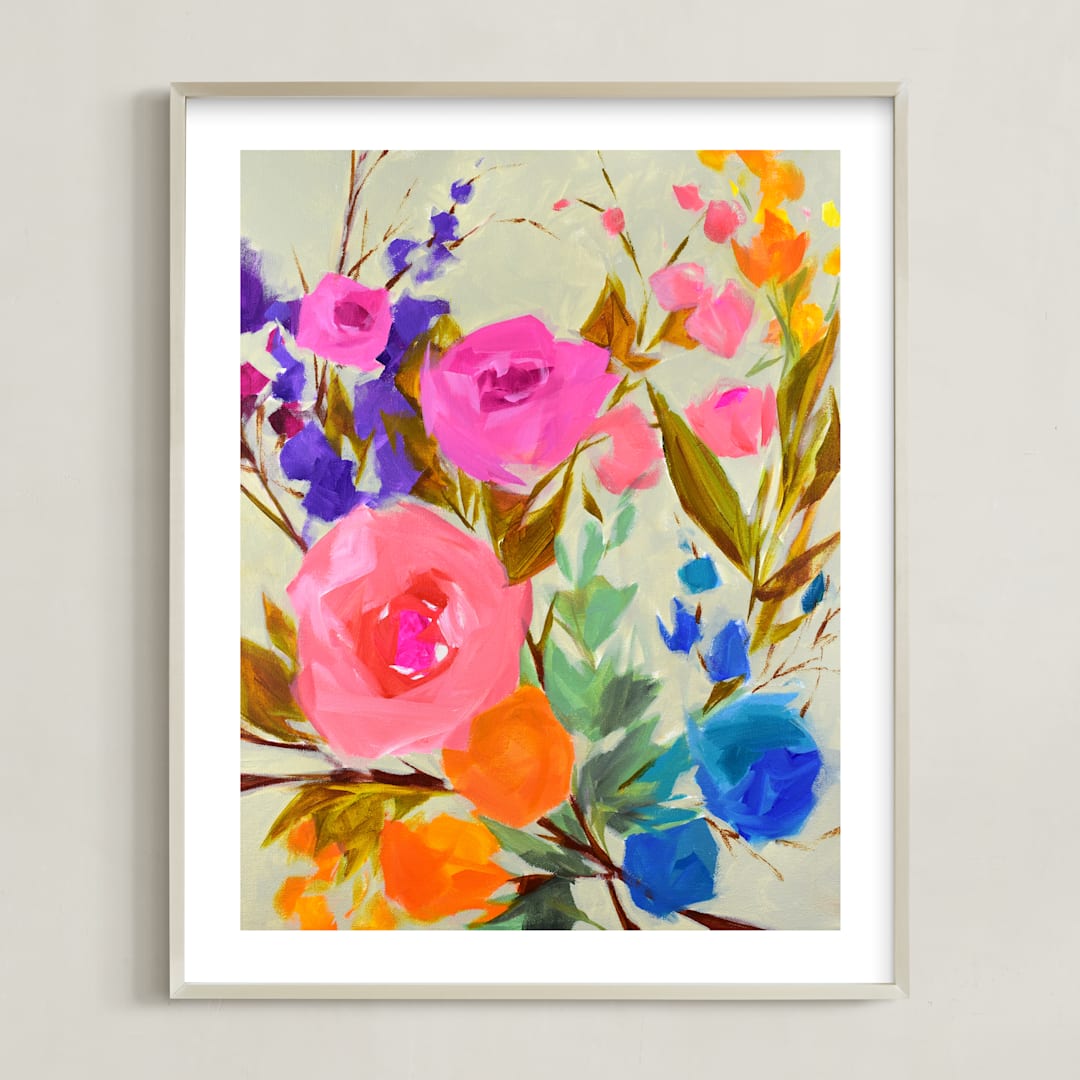 "Fancy Free" - Art Print in Rainbow by Jess Franks - Framed