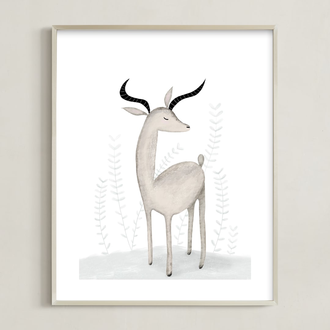 "In a daydream" - Art Print in Woodlands dawn by Maja Cunningham - Framed
