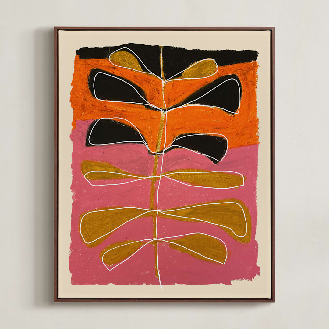 "Underground Opera" - Art Print in Rosebud by Deborah Velasquez - Framed Canvas