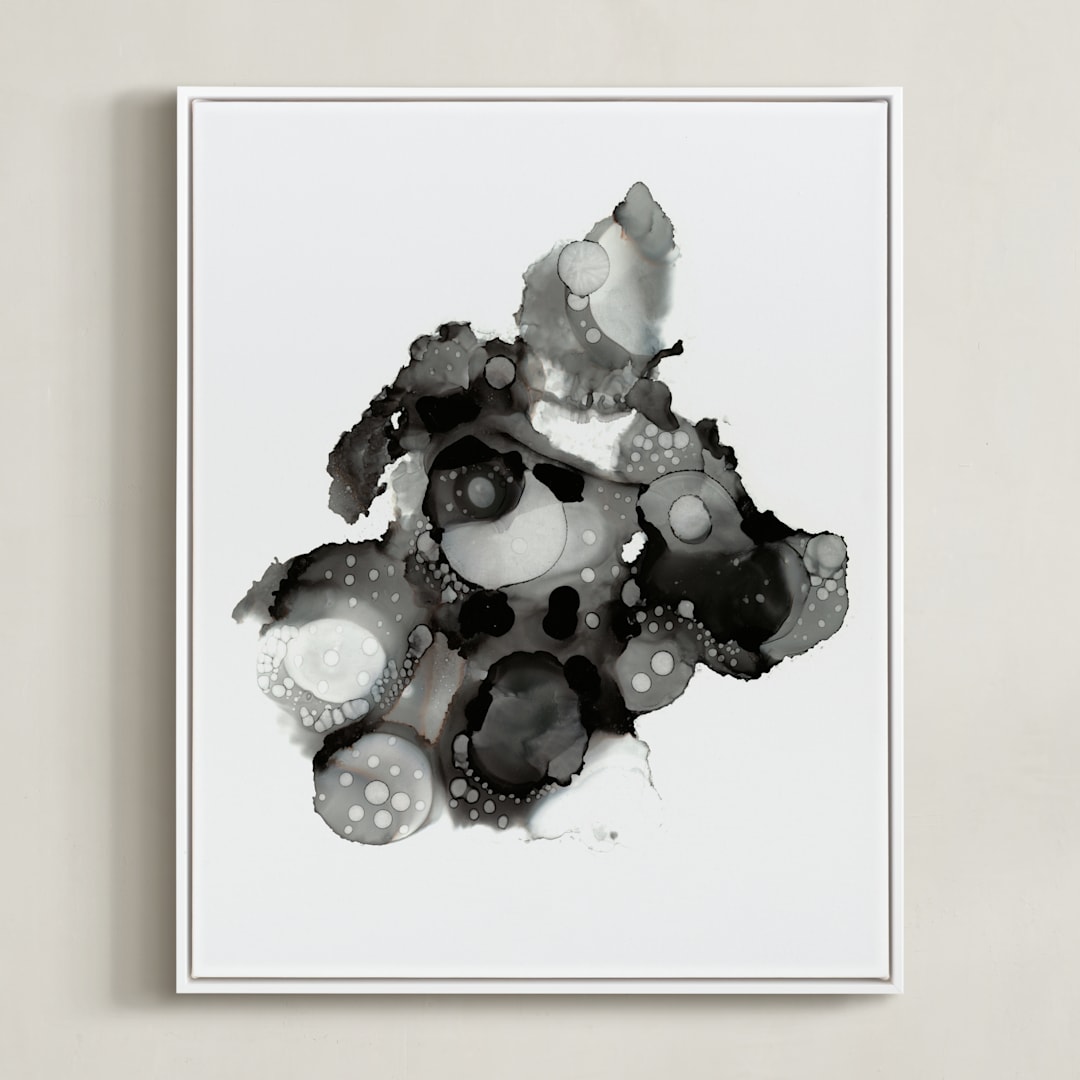 "Single Plasma" - Art Print in Monochrome by AT ORIGINALS - Framed Canvas