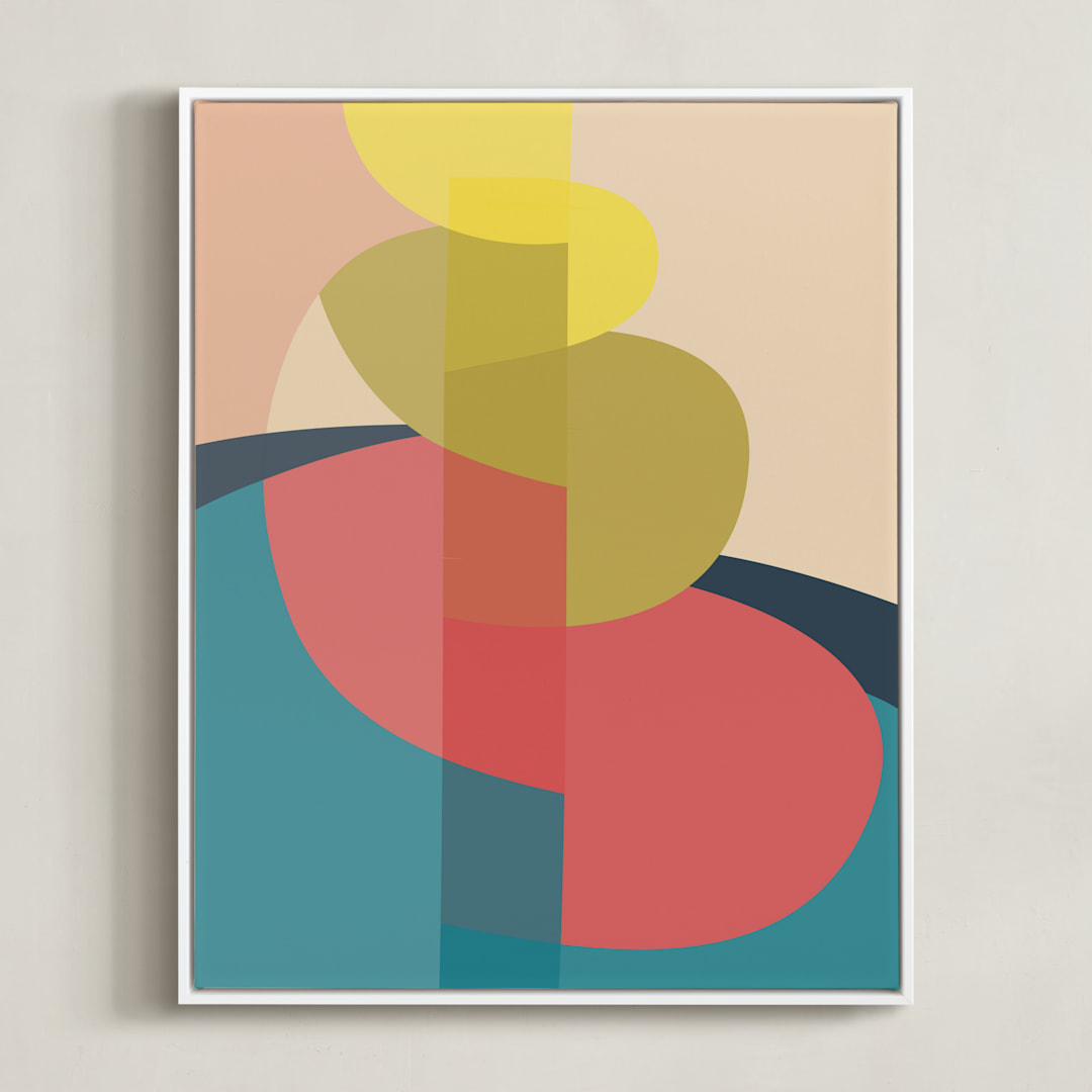 "The Climb" - Art Print in Coral by Christina Flowers - Framed Canvas