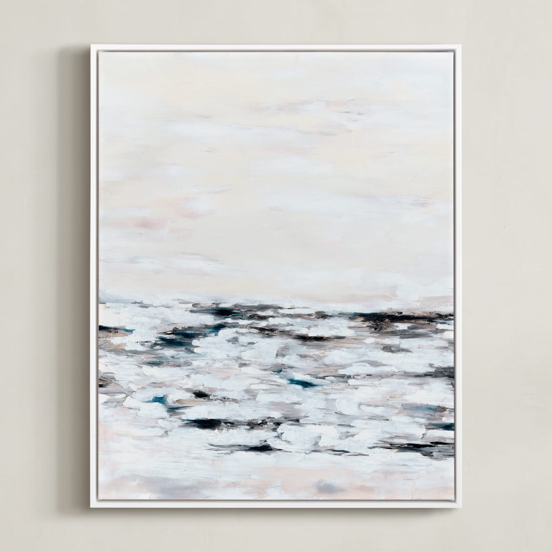 "Faded Fury Diptych II" - Art Print in Blush by Nicoletta Savod - Framed Canvas