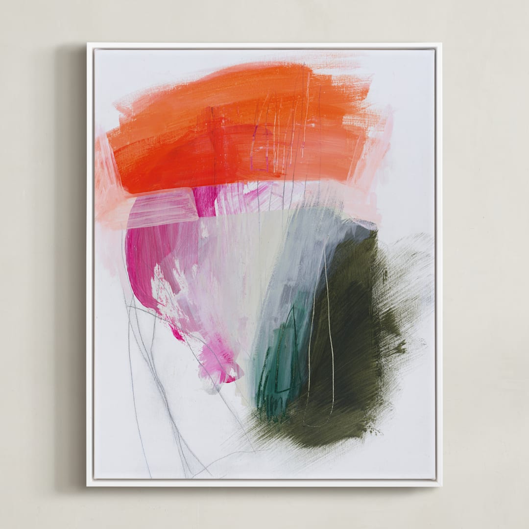 "Protea" - Art Print in Protea Tricolor by Rachel Wadlow - Framed Canvas