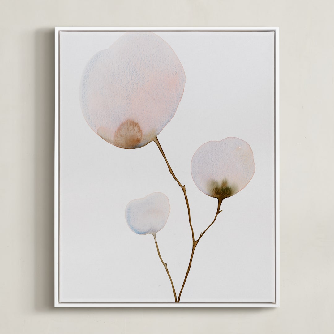 "Mokuren03" - Art Print in Pale Pink by jinseikou - Framed Canvas
