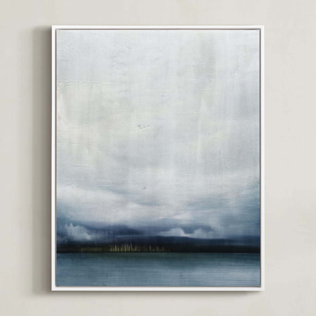 "Distant Light" - Art Print in misty morn by Brian Sostrom - Framed Canvas