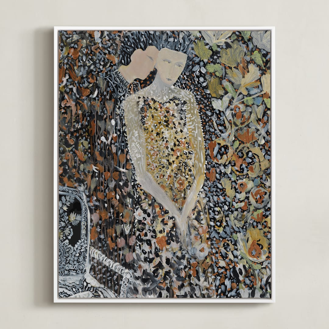 "Enmeshed" - Art Print in Copper by marcia biasiello - Framed Canvas