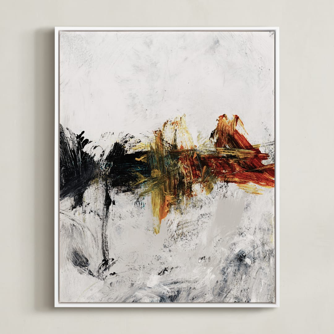 "Le Mirage" - Art Print in Black Grey by Carmen Guedez - Framed Canvas