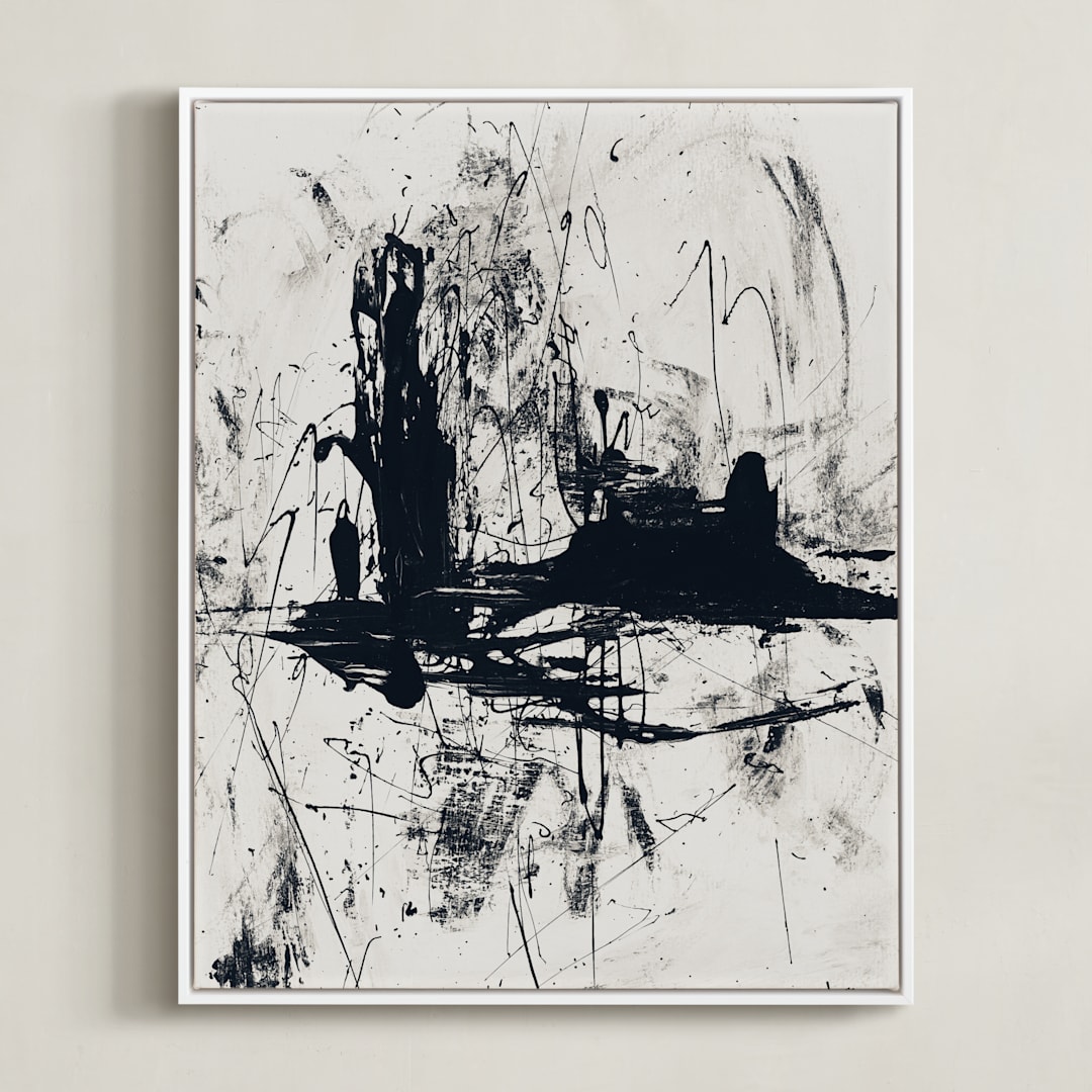 "Tour de Force II" - Art Print in Black and White by Carmen Guedez - Framed Canvas