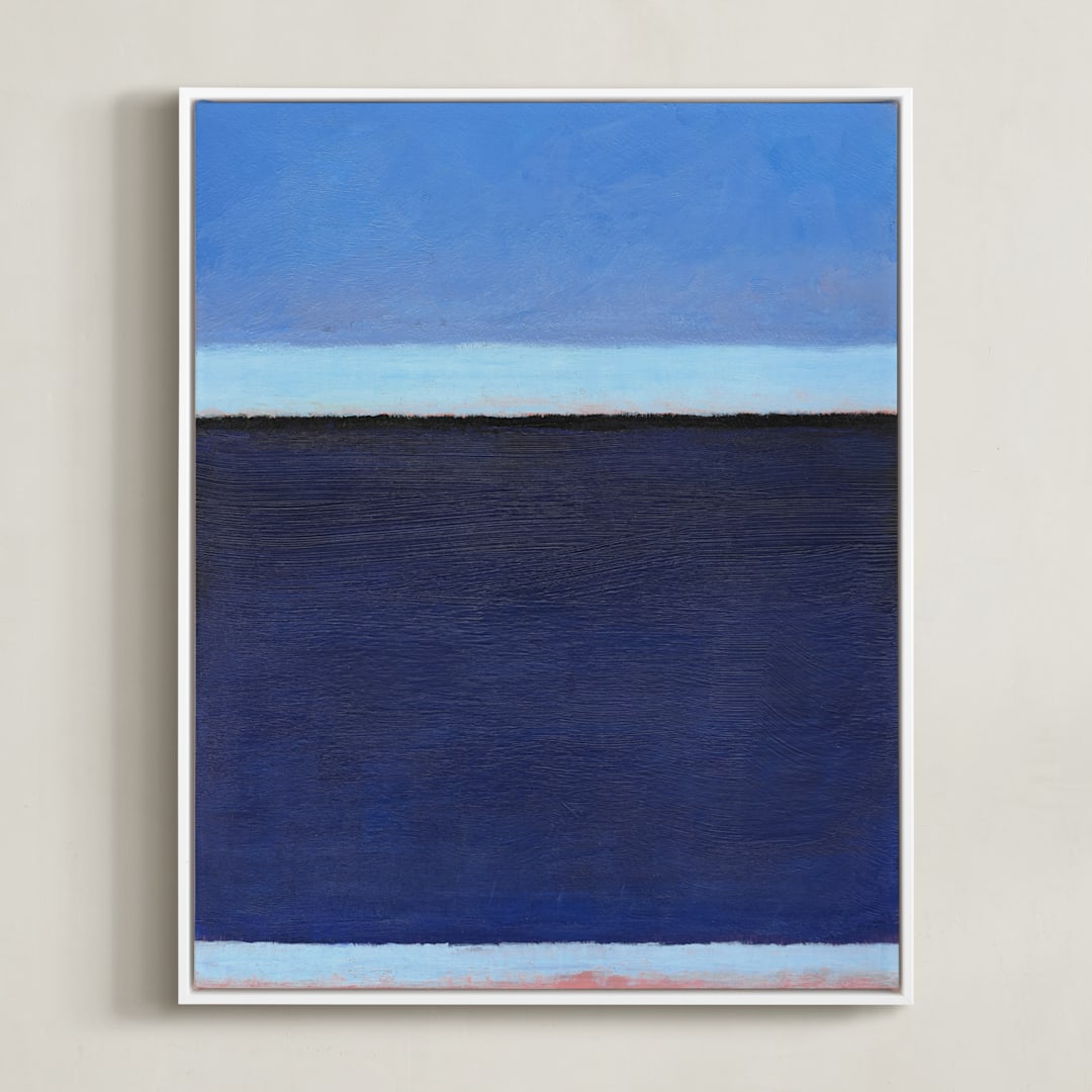 "Deep Blue Bay" - Art Print in Deep Blue Sea by Carol C. Young - Framed Canvas