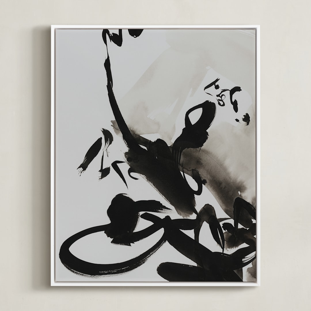 "Ink perspective" - Art Print in Black and white ink by Svitlana Martynjuk - Framed Canvas