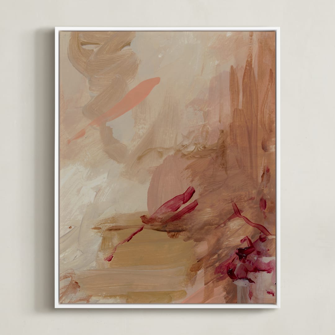 "Bourbon Splash" - Art Print in Amber Bourbon by Marguerite Andrews - Framed Canvas