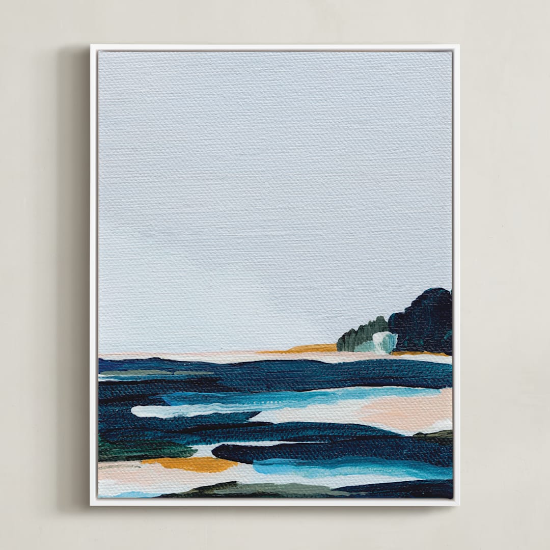 "Bayside" - Art Print in Sea by Kayla King - Framed Canvas