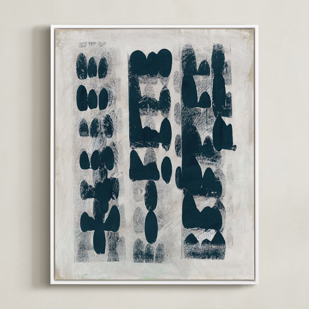 "Domino Effect" - Art Print in Deep Sea by Lorent and Leif - Framed Canvas