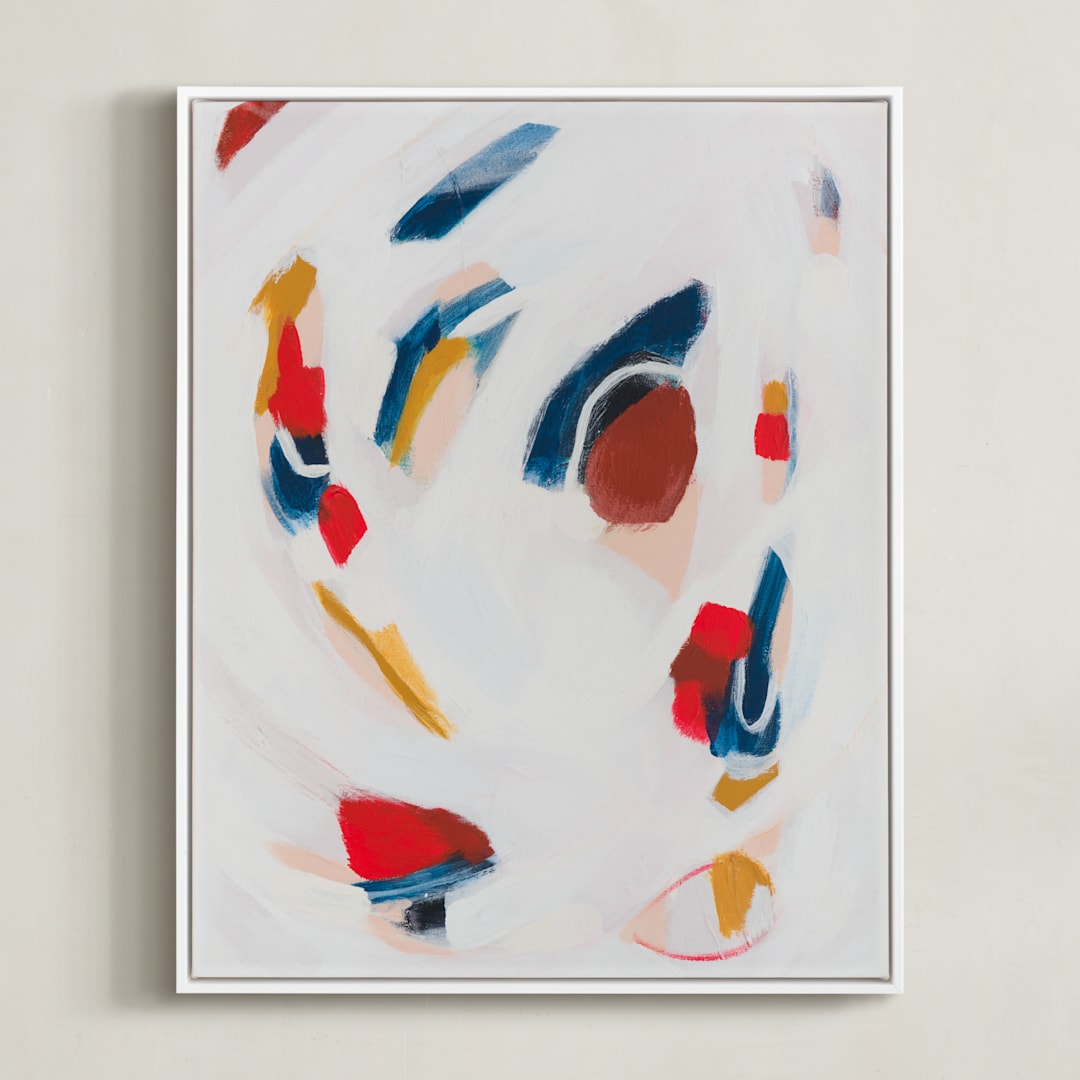 "Backpackers" - Art Print in Red by Mary Gaspar - Framed Canvas