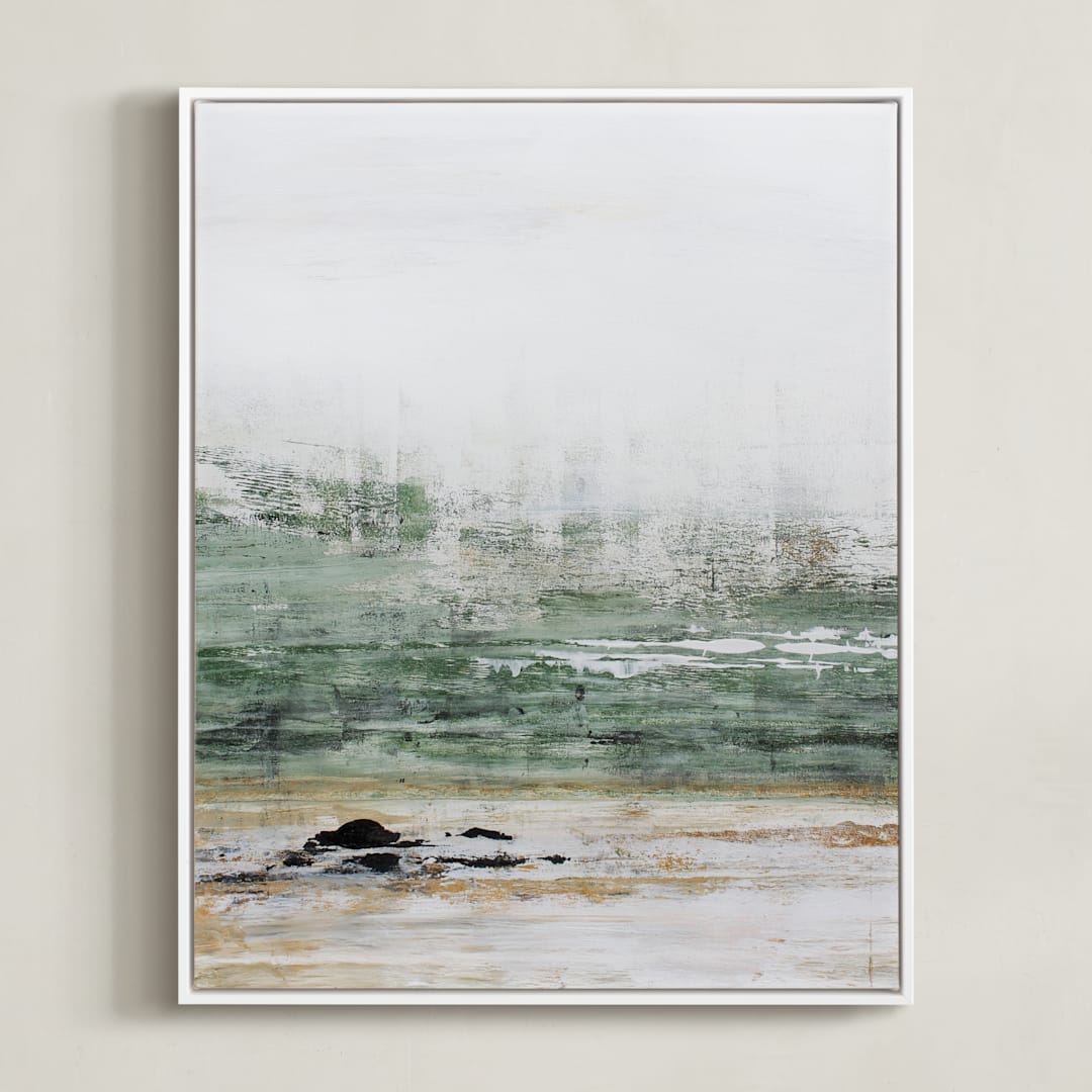 "The Forest for the Trees" - Art Print in Forest Green by Karen Kaul - Framed Canvas