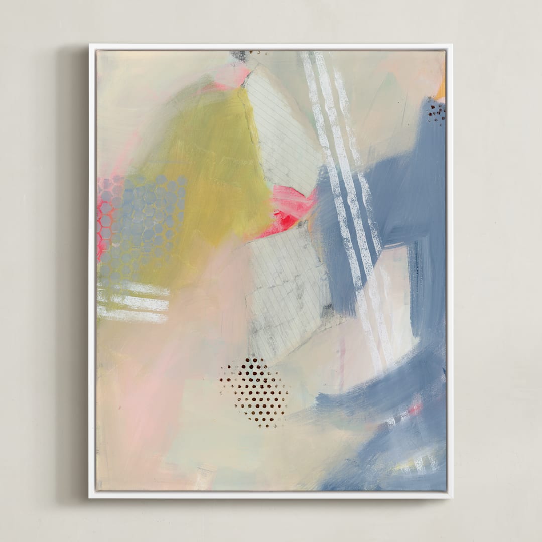 "Blue Jeans" - Art Print in Denim by Lindsay Megahed - Framed Canvas