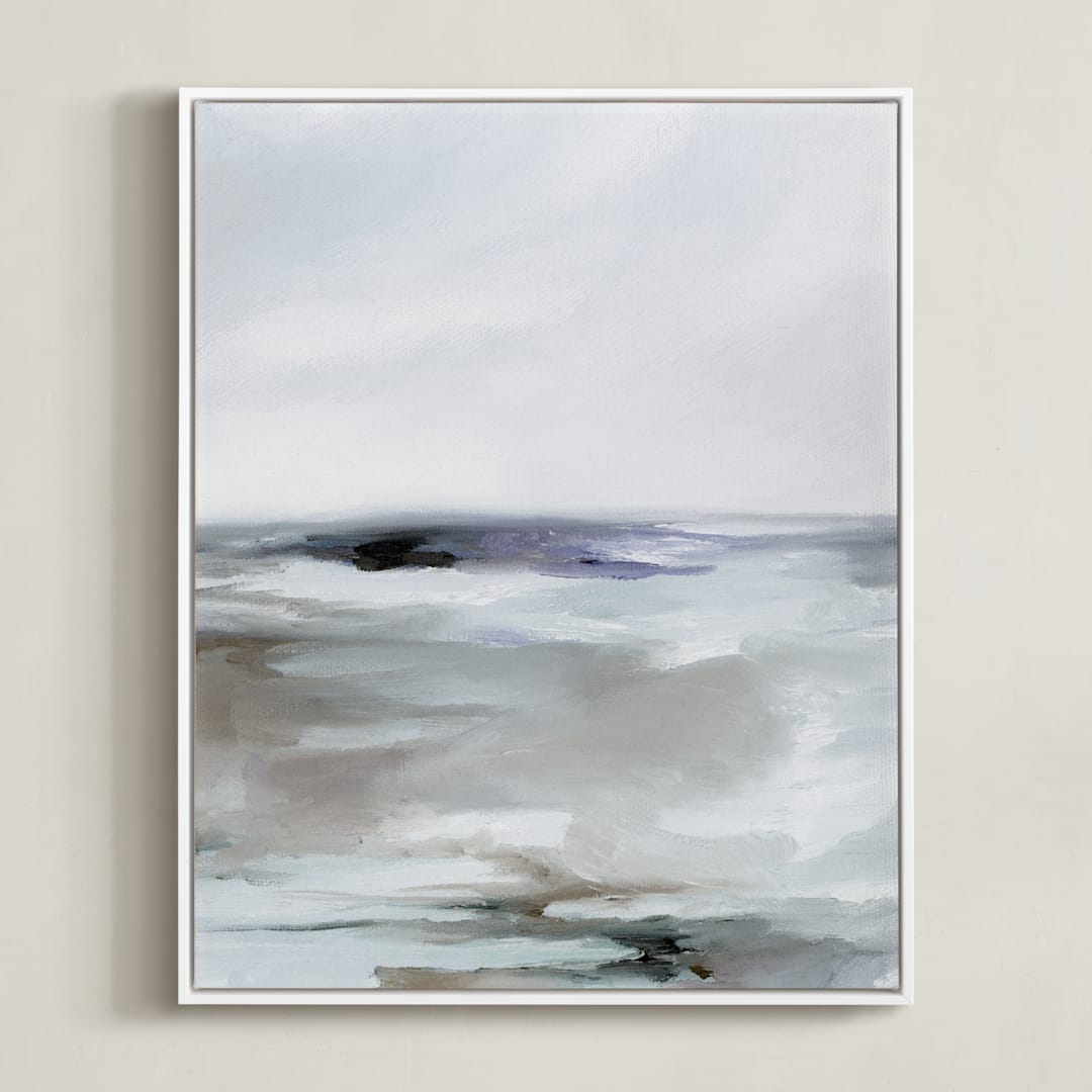 "Sweeping Azure II" - Art Print in Azure by Nicoletta Savod - Framed Canvas