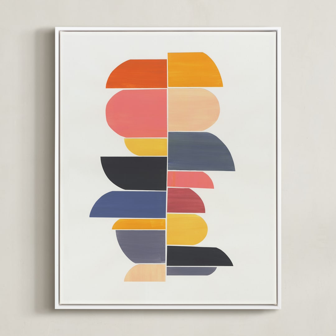 "summer totem" - Art Print in retro summer by Chris Rossi - Framed Canvas