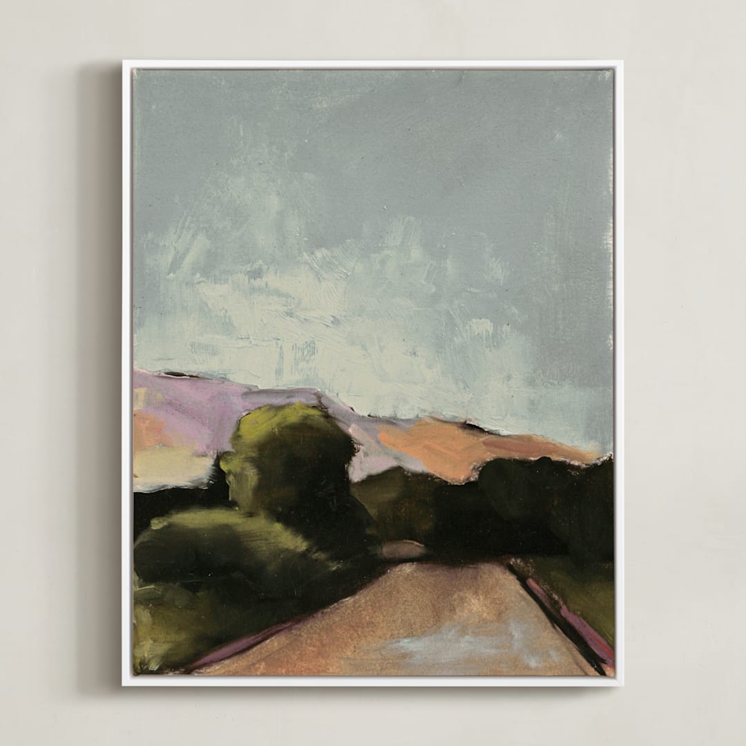 "Road Trip 2" - Art Print in Mint Green by Lynne Millar - Framed Canvas