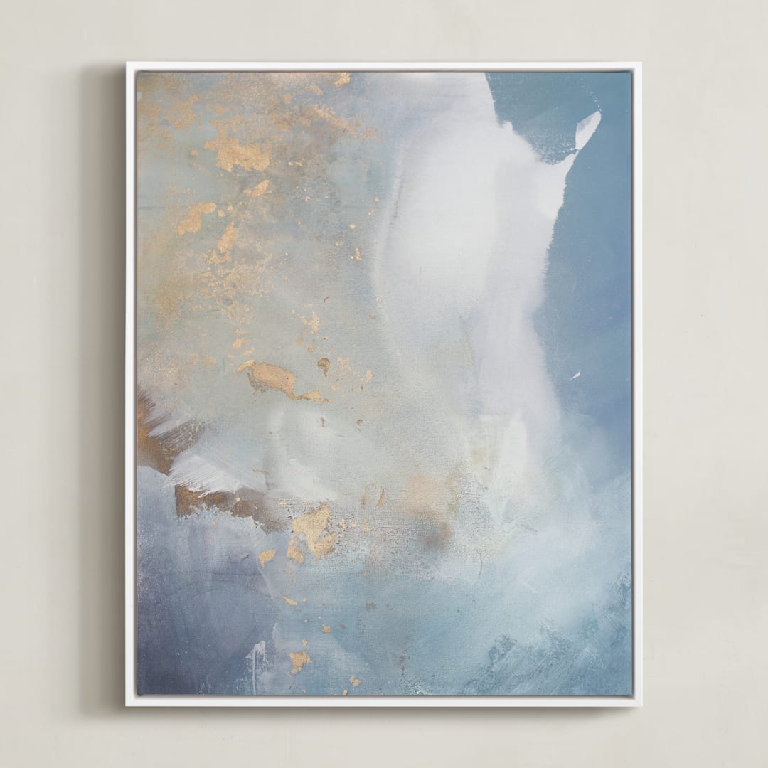 "Undertow" - Art Print in Gray Blue by Julia Contacessi - Framed Canvas