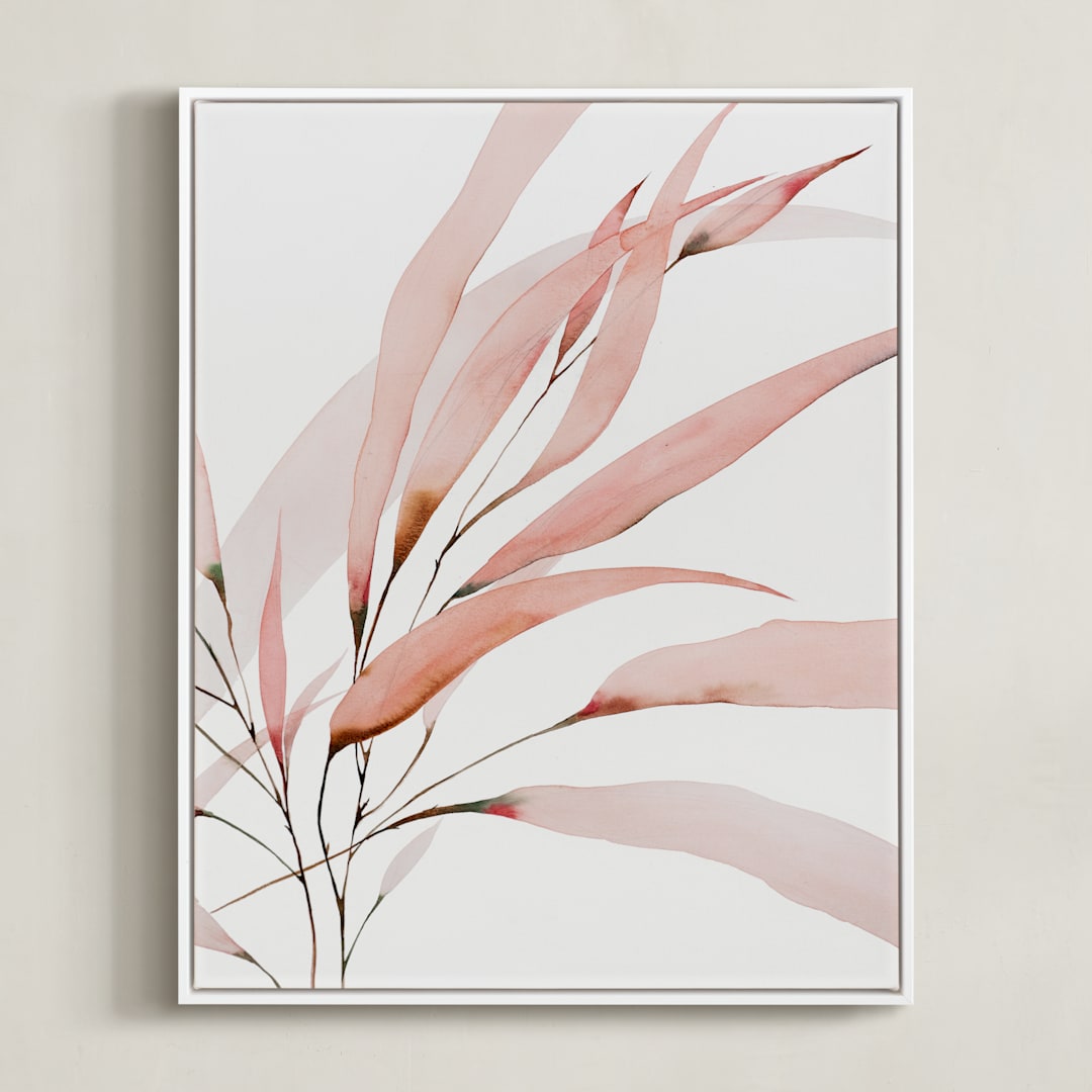 "Mogna02" - Art Print in Coral Pink by jinseikou - Framed Canvas