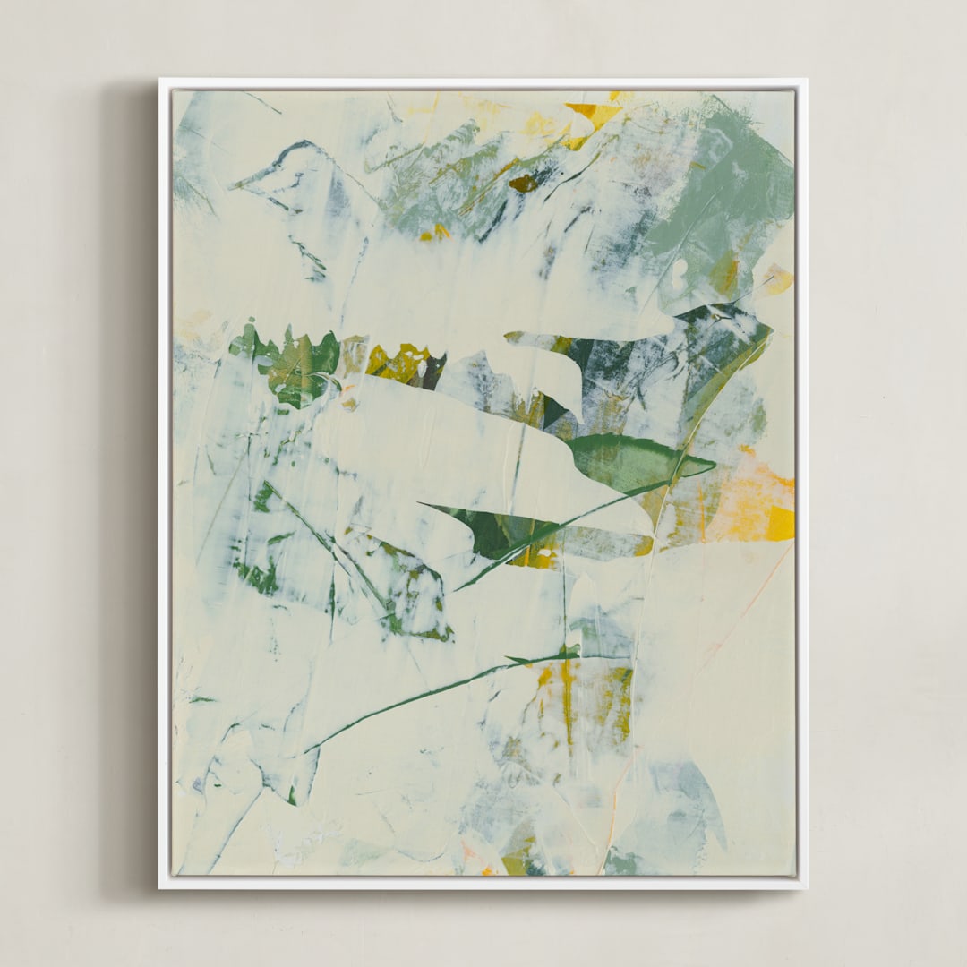 "Emerald Waltz" - Art Print in Vibrant Gold by Grayling - Framed Canvas