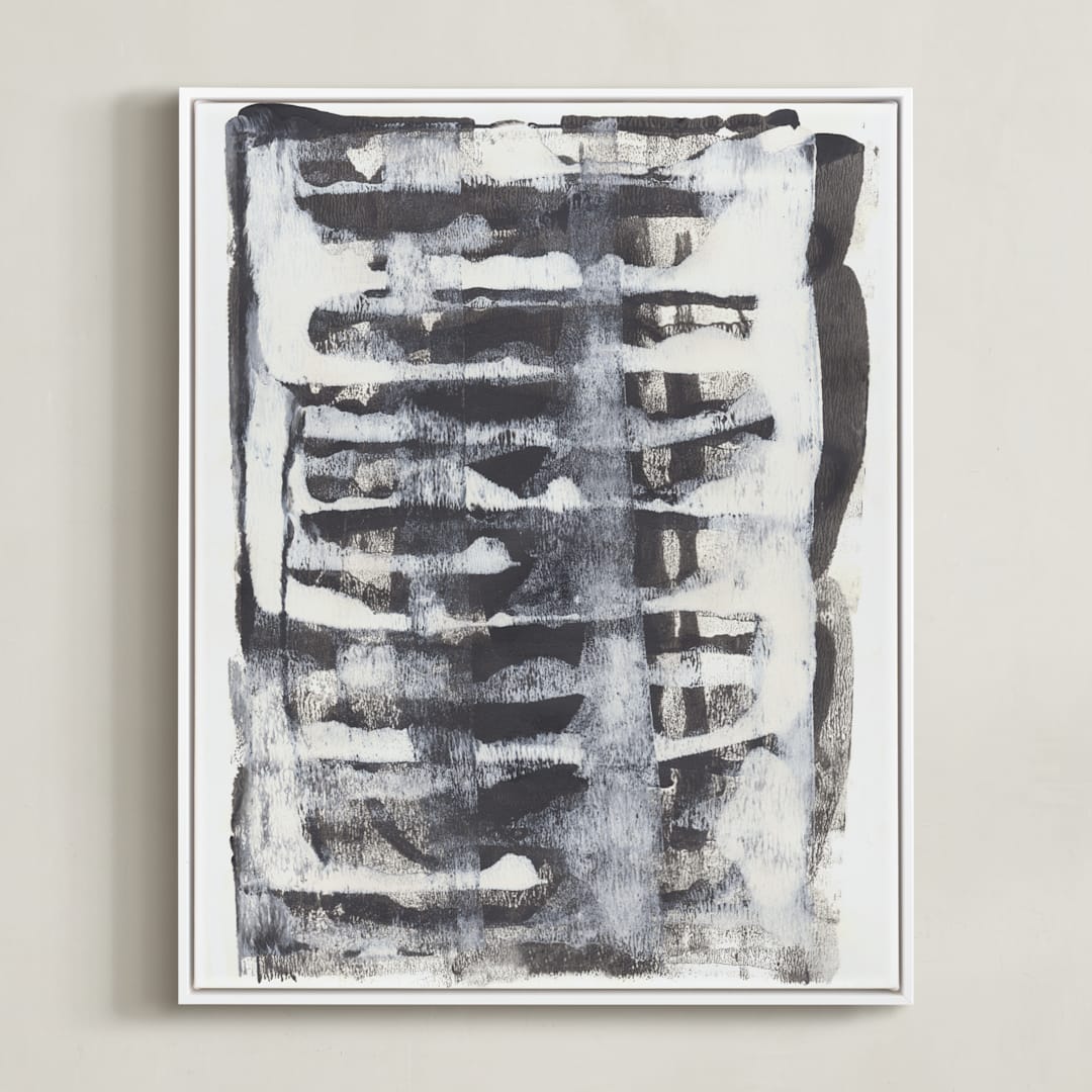 "Veil Dissolving" - Art Print in Black by Misty Hughes - Framed Canvas