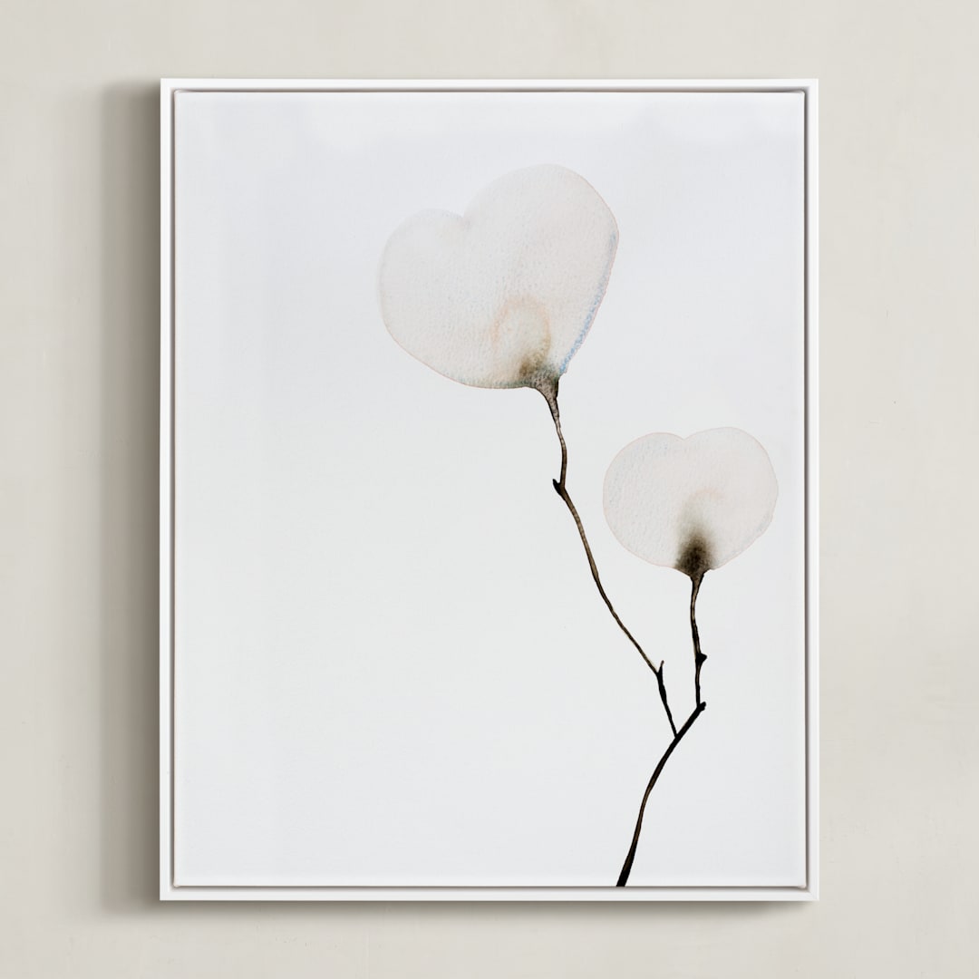 "Mokuren 02" - Art Print in Soft Peach by jinseikou - Framed Canvas
